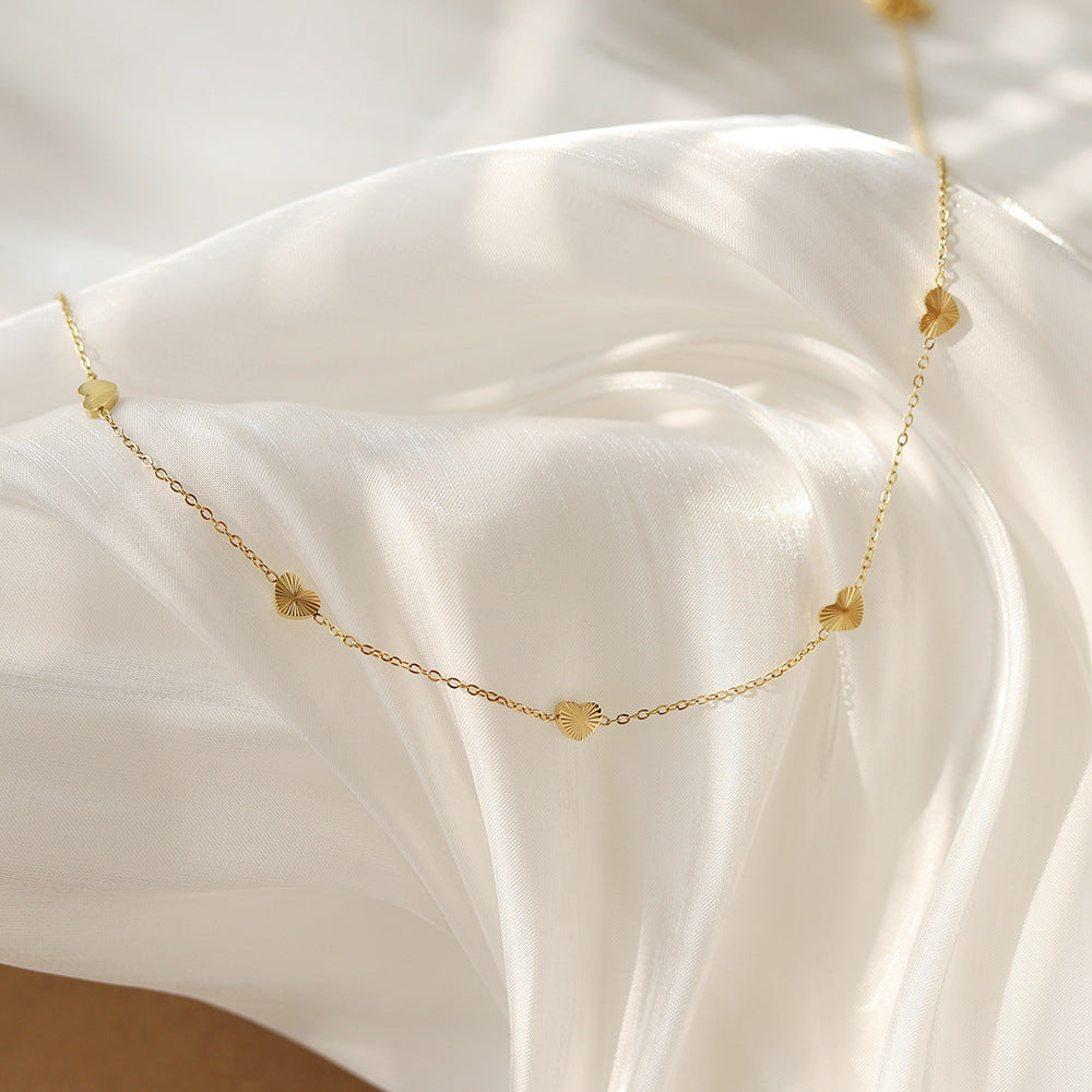 HEART BEADS GEOMETRIC NECKLACE | 18K VERGOLDET