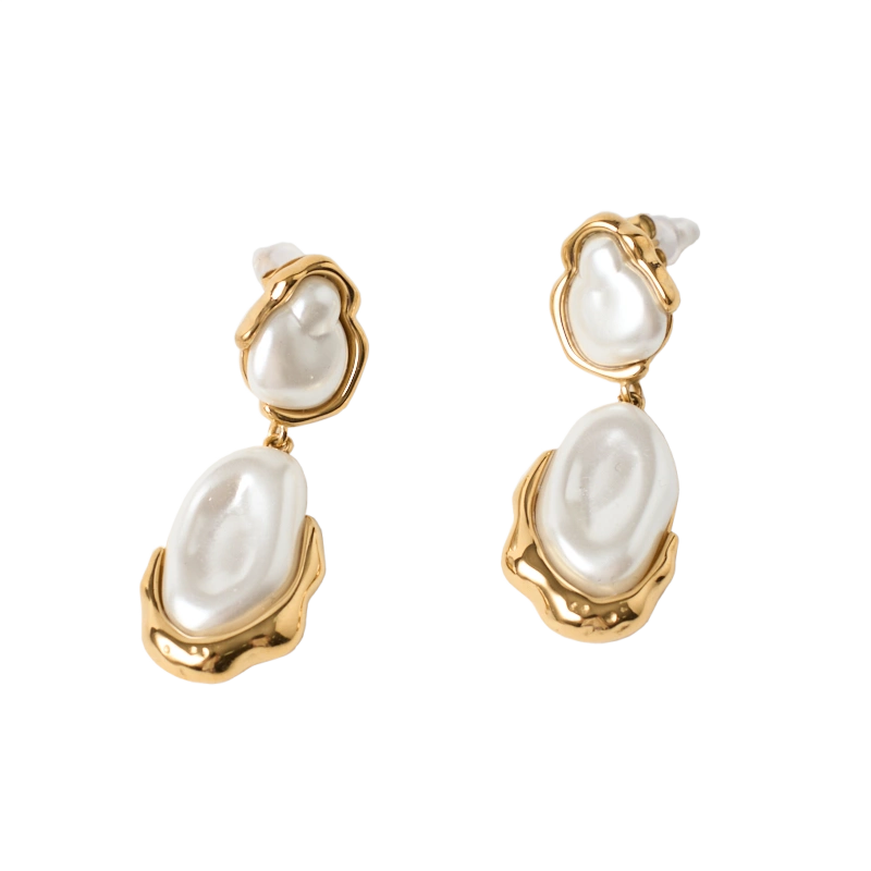 ORECCHINI CON PERLA A GOCCIA | PLACCATI ORO