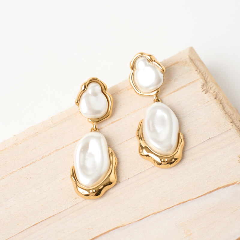 ORECCHINI CON PERLA A GOCCIA | PLACCATI ORO