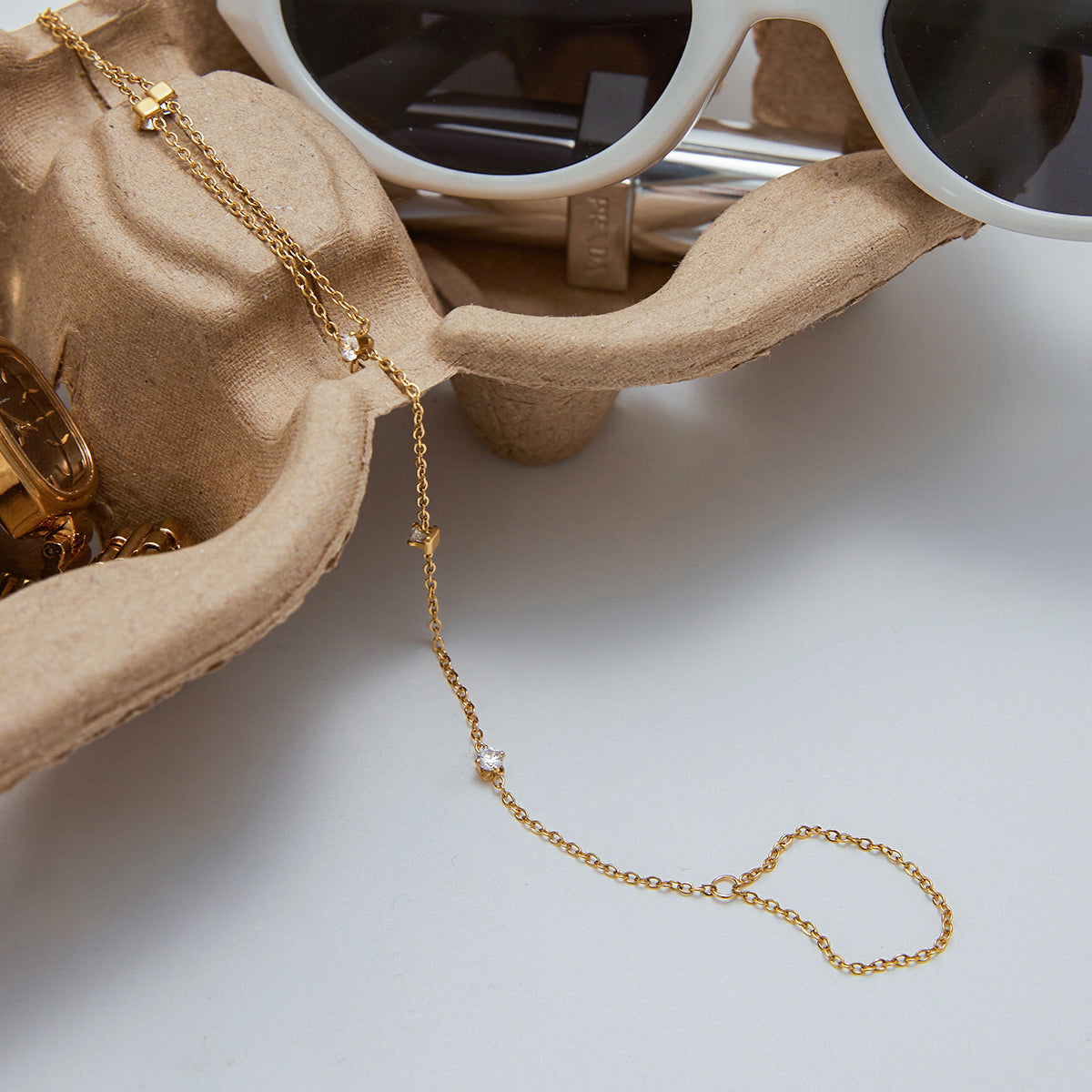 BRACCIALE BACIAMANO CON ZIRCONI | PLACCATO ORO