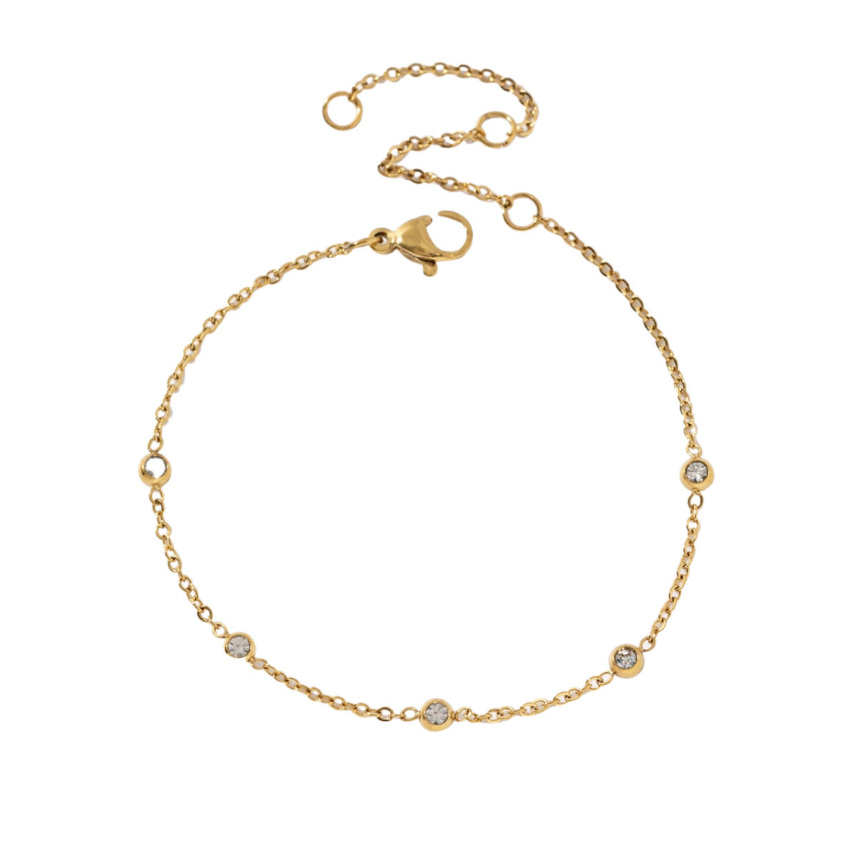 BRACCIALE MINIMALISTA CON CHARM IN ZIRCONE | PLACCATO ORO 18K