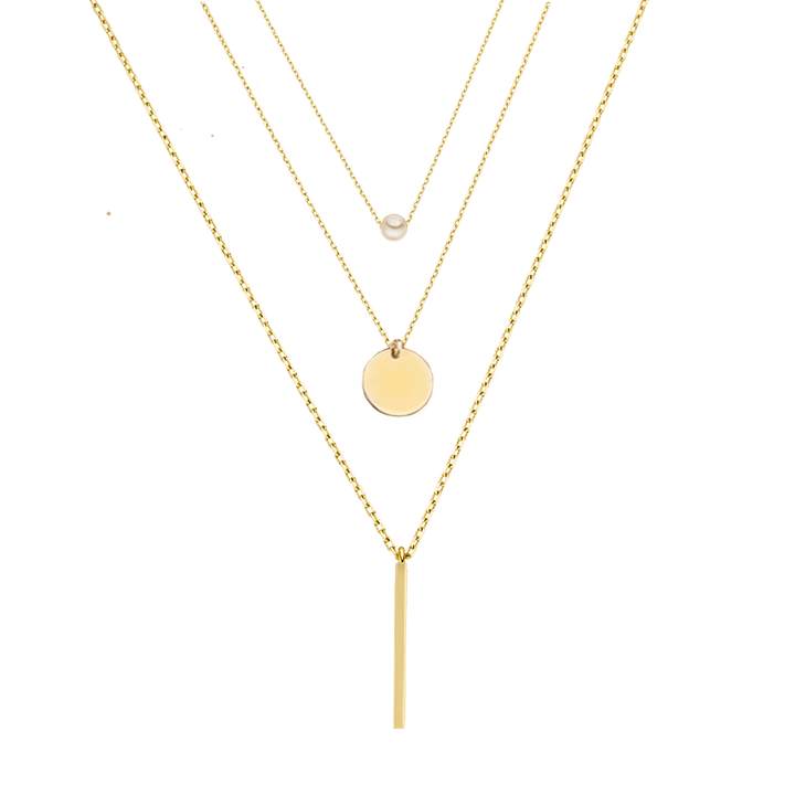TRIPLE CHAIN NECKLACE |  JEWELRY:18K GOLD PLATED | MASISTES