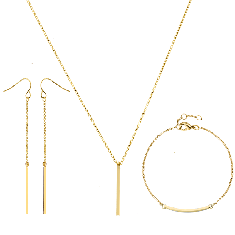 Jewelry, Women's Jewelry, 18Kgold plated, Gold, Necklace, Earrings, Bracelets